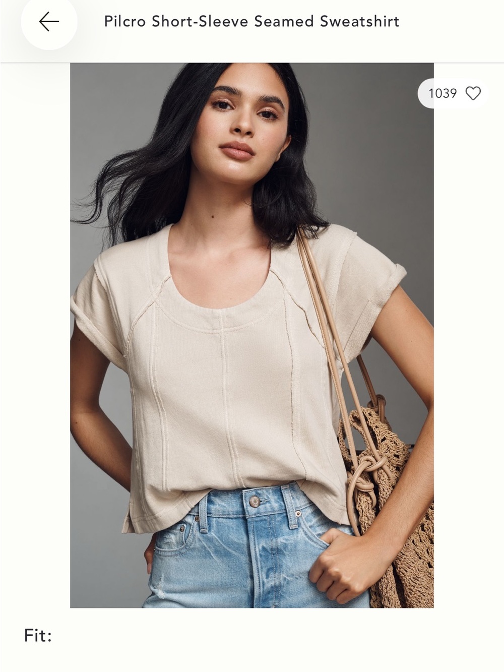 Anthropologie pilcro short sleeved seamed tee